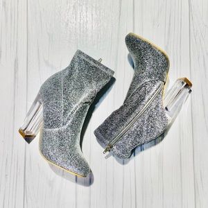 Metallic Silver Booties NWOT